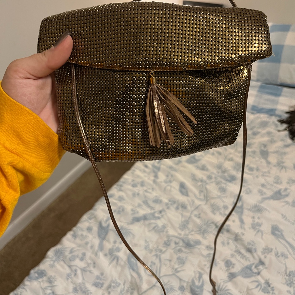 Whiting Davis Gold/Brass Metal Mesh Purse